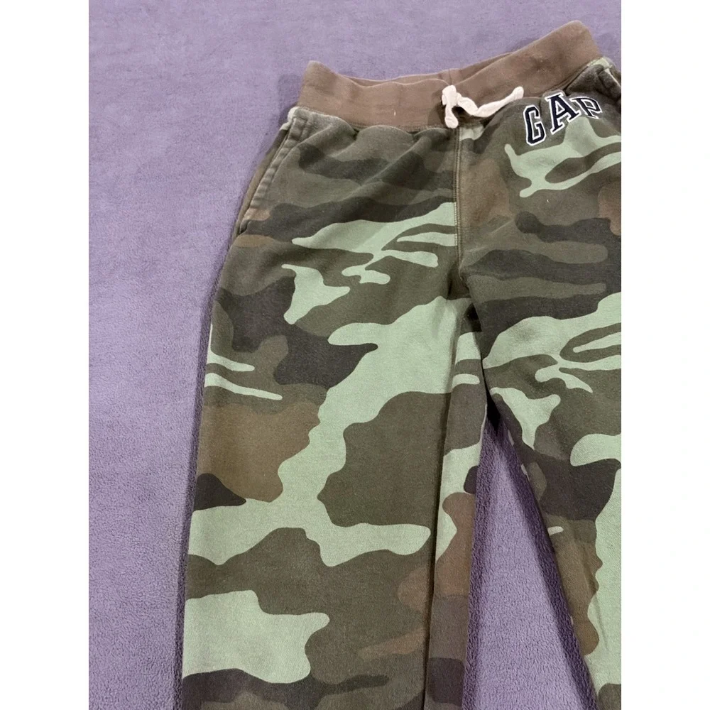 Gap Jogger Pants Kids XL Multicolor Camouflage Fleece Lined Tapered Drawstring